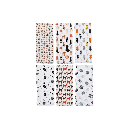 MAISON CONCEPTS  Printed Kitchen Towel Pet Lovers Asstd - Set Of 6