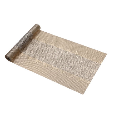 Maison Concepts Vinyl Table Runner 54" Diamond Band Gold - Set of 2