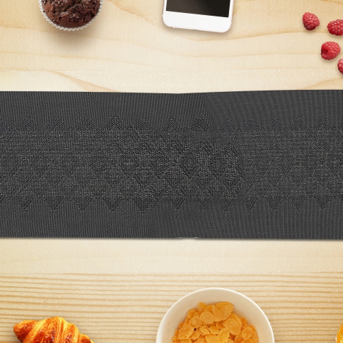 Maison Concepts Vinyl Table Runner 54" Diamond Band Black - Ensemble De 2