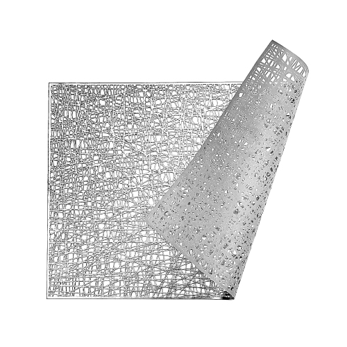 Maison Concepts Metallic Laser Cut Pvc Placemat Sisal Silver - Set of 12