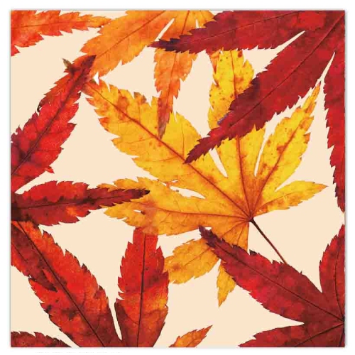 MAISON CONCEPTS  20 Pack Luncheon 3 Ply Napkin Fiery Leaves - Set Of 6