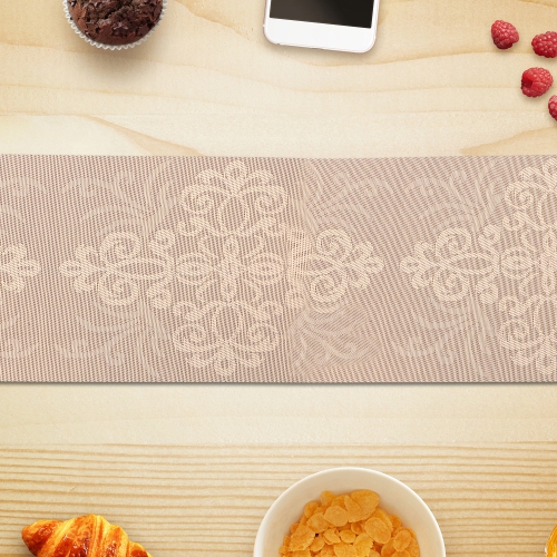 Maison Concepts Vinyl Table Runner 54" Damask Natural - Set of 2