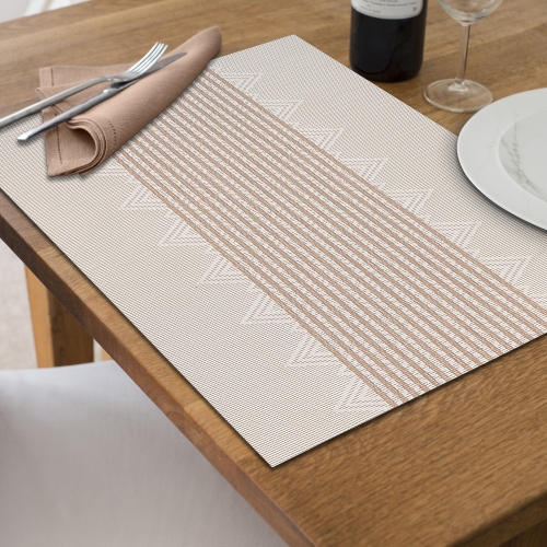 Maison Concepts Vinyl Placemat Diamond Band White - Ensemble De 12
