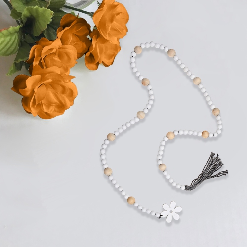 Maison Concepts 65" Dual Color Bead Garland With Tassel Daisy - Set of 2