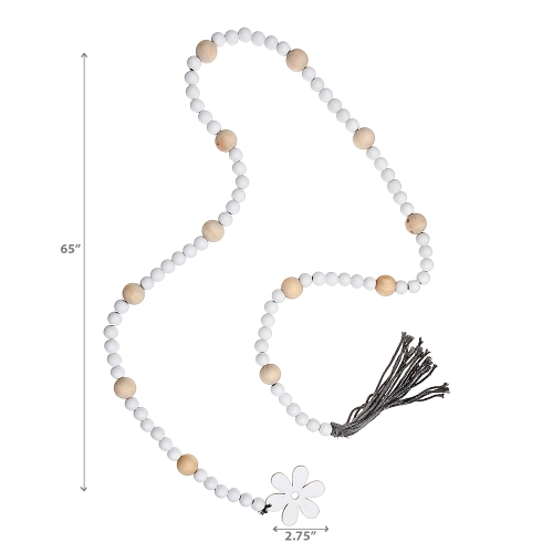 Maison Concepts 65" Dual Color Bead Garland With Tassel Daisy - Set of 2