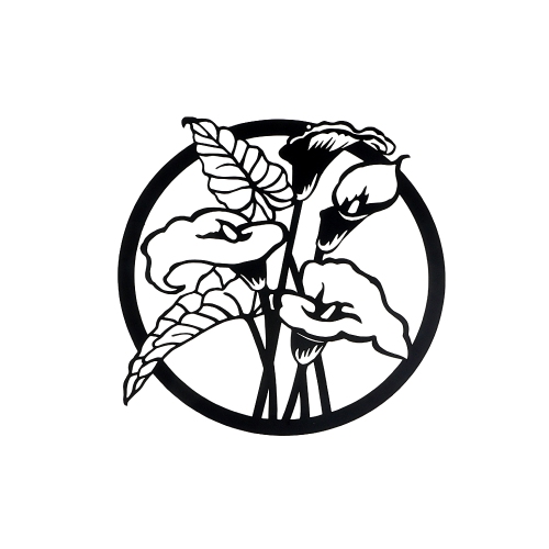 MAISON CONCEPTS  Metal Wall Decor Calla Lily In Black