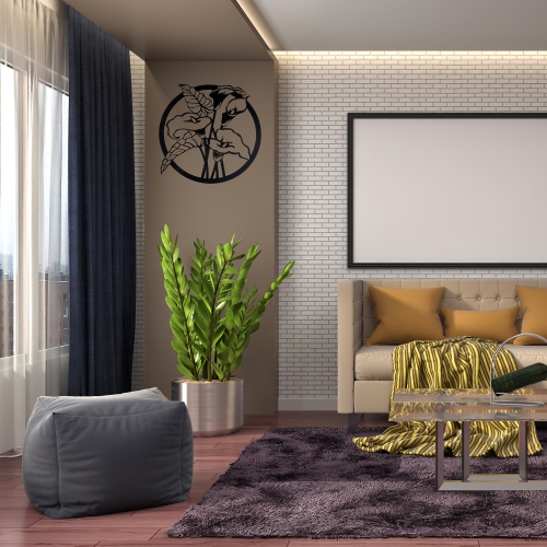 Maison Concepts Metal Black Wall Decor Calla Lily