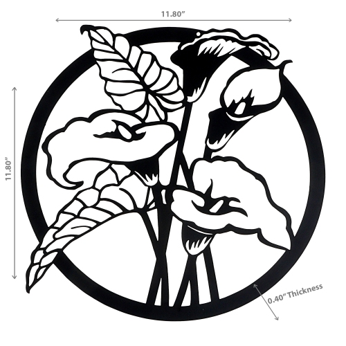 Maison Concepts Metal Black Wall Decor Calla Lily