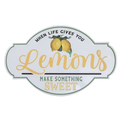 Maison Concepts Embossed Metal Sign When Life Gives You Lemons