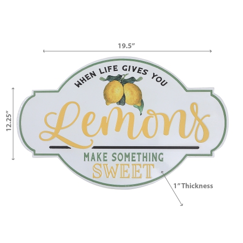 Maison Concepts Embossed Metal Sign When Life Gives You Lemons