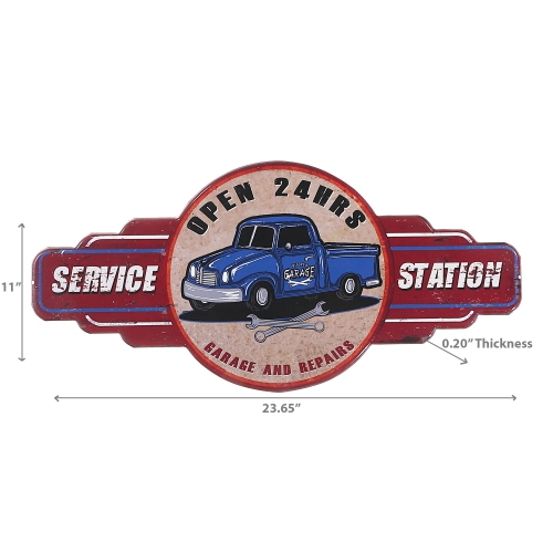 Maison Concepts Embossed Metal Wall Sign Service Station