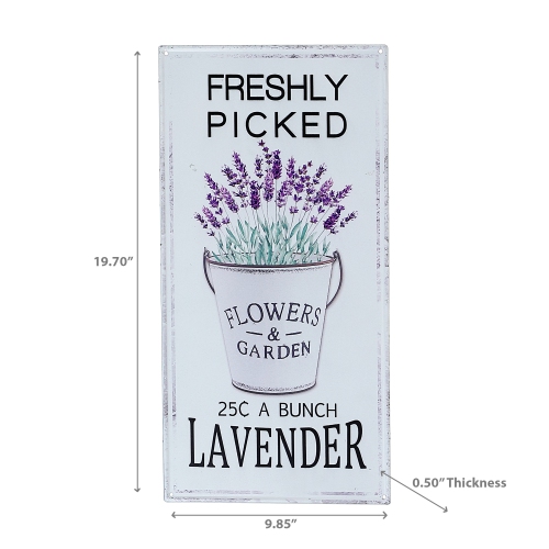 Maison Concepts Metal Wall Sign Freshly Picked Lavender