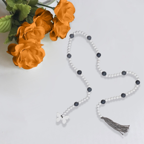 Maison Concepts 65" Dual Color Bead Garland With Tassel Butterfly - Set of 2