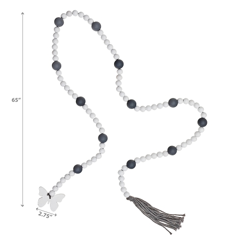 Maison Concepts 65" Dual Color Bead Garland With Tassel Butterfly - Set of 2