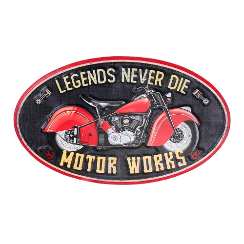 Maison Concepts Embossed Oval Metal Sign Legends Never Die