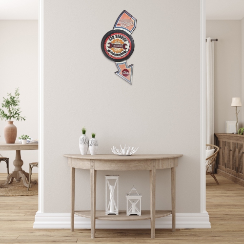 Maison Concepts Embossed Metal Wall Sign Car And Tire Service