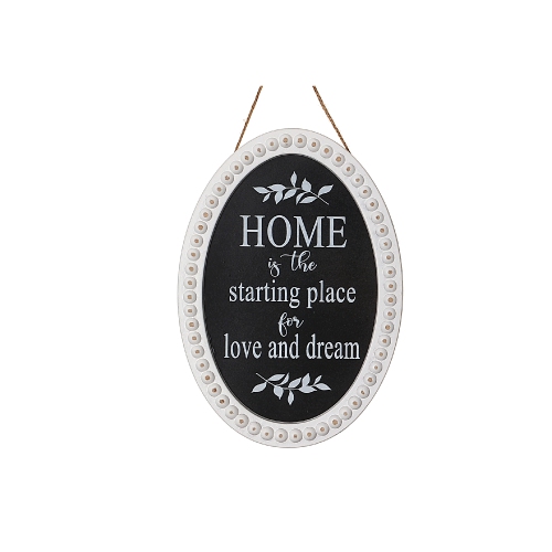 Maison Concepts Wooden Beaded Oval Sign Home