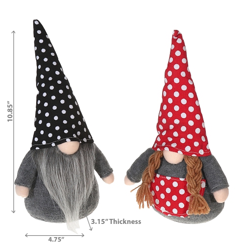 Maison Concepts Polka Dot Gnome Peluche Asstd - Ensemble De 2