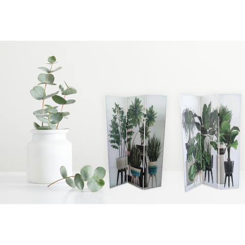 Maison Concepts Double Sided Canvas Screen Potted Plants