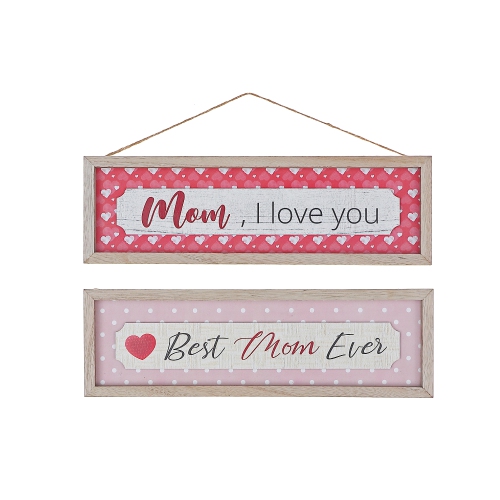 Maison Concepts Framed Wooden "Mom" Hangers Asstd - Set of 2