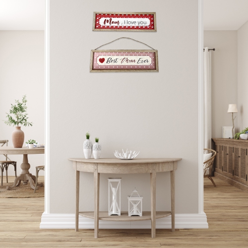 Maison Concepts Framed Wooden "Mom" Hangers Asstd - Set of 2