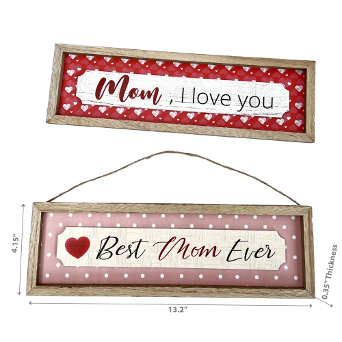 Maison Concepts Framed Wooden "Mom" Hangers Asstd - Set of 2