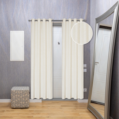 Maison Concepts Jacquard Panel W 8 Grom Bowties Ivory 84" - Set of 2