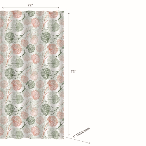 Maison Concepts Peva Shower Curtain With 12 Polyresin Hooks Wispy Floral