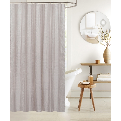 Maison Concepts Embossed Shower Curtain With C Hooks Taupe