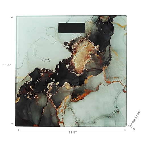 Maison Concepts Digital Glass Body Scale Square - Marbling Black & Gold