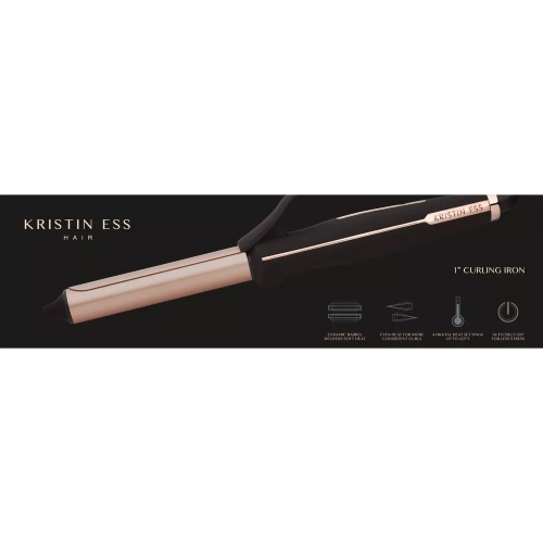 Kristin Ess Ceramic Curling Iron - 1" - Black