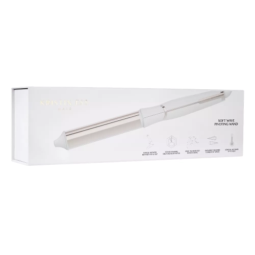 Kristin Ess Soft Wave Titanium Pivoting Wand, Beachy Waves & Curls For Short, Medium + Long Hair - 1 1/4"