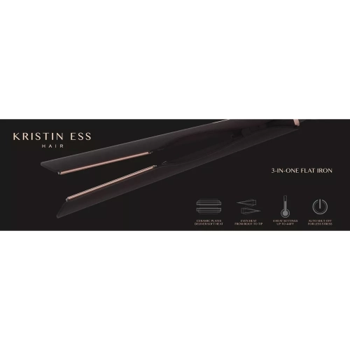 Kristin Ess 3-in-one Ceramic Flat Iron Hair Straightener For Straightening, Waving & Curling - 1 1/4"