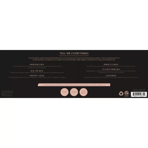 Kristin Ess 3-in-one Ceramic Flat Iron Hair Straightener For Straightening, Waving & Curling - 1 1/4"