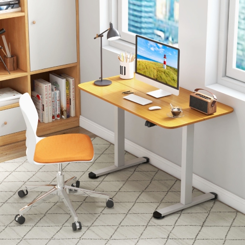 Topbuy Height Adjustable Electric Desk 44" x 24" Sit to Stand Desk w/ Splice Board Sturdy T-shaped Metal Bracket