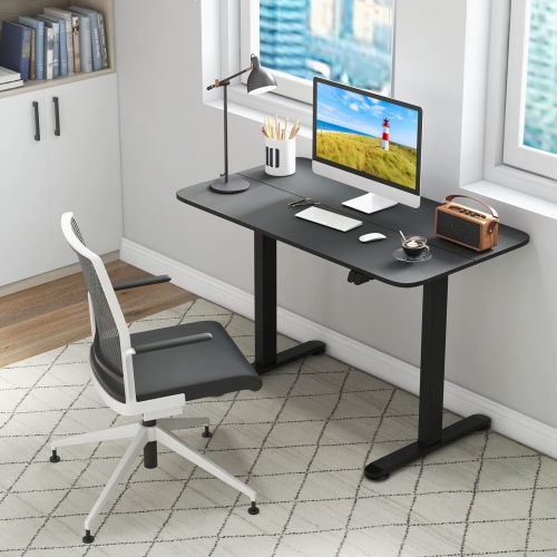 Topbuy Height Adjustable Electric Desk 44" x 24" Sit to Stand Desk w/ Splice Board Sturdy T-shaped Metal Bracket