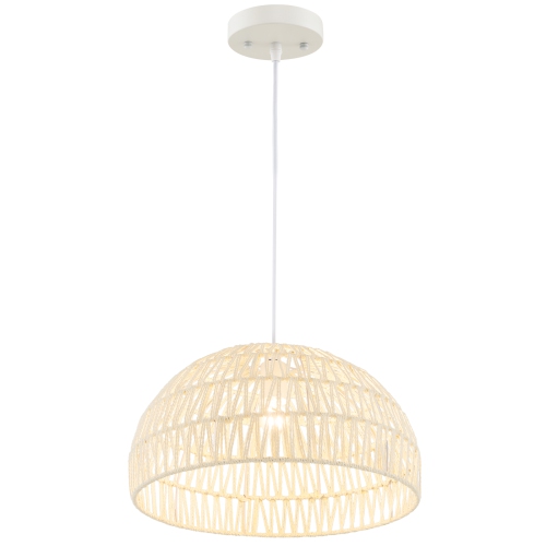 TOPBUY  Paper Pendant Light Fixture Dome Hanging Ceiling Light With Adjustable Hanging Rope 17.5" Decorative Chandelier