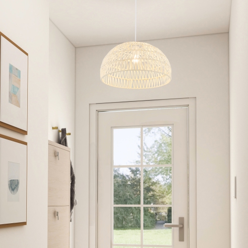 Topbuy Paper Pendant Light Fixture Dome Hanging Ceiling Light with Adjustable Hanging Rope 17.5" Decorative Chandelier