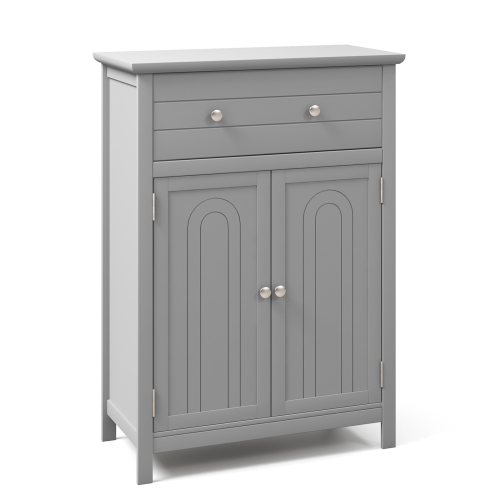 TOPBUY  Freestanding Bathroom Storage Cabinet Floor Cabinet With Drawer Doors And Adjustable Shelf for Storage Black/grey/white