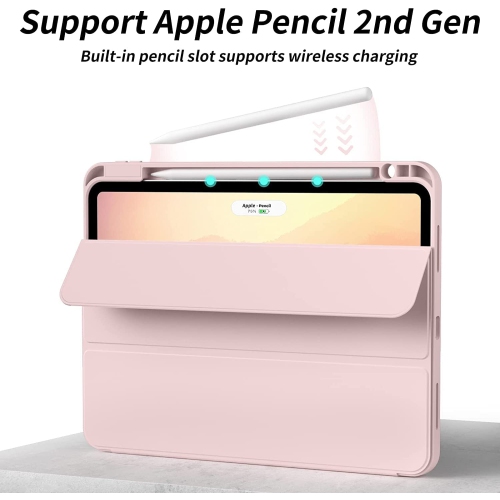 J Case for iPad Pro 12.9 6th Generation 2022, 5th Generation 2021 with Pencil Holder, Slim Stand Soft Back Shell Smart Cover for iPad 12.9 6th 5th