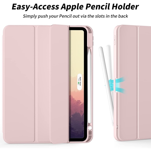 J Case for iPad Pro 12.9 6th Generation 2022, 5th Generation 2021 with Pencil Holder, Slim Stand Soft Back Shell Smart Cover for iPad 12.9 6th 5th