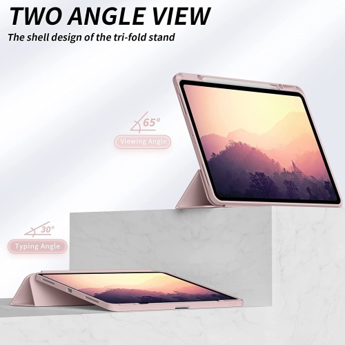 J Case for iPad Pro 12.9 6th Generation 2022, 5th Generation 2021 with Pencil Holder, Slim Stand Soft Back Shell Smart Cover for iPad 12.9 6th 5th