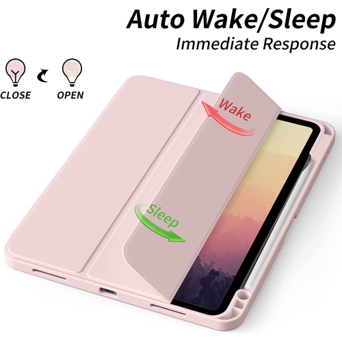 J Case for iPad Pro 12.9 6th Generation 2022, 5th Generation 2021 with Pencil Holder, Slim Stand Soft Back Shell Smart Cover for iPad 12.9 6th 5th