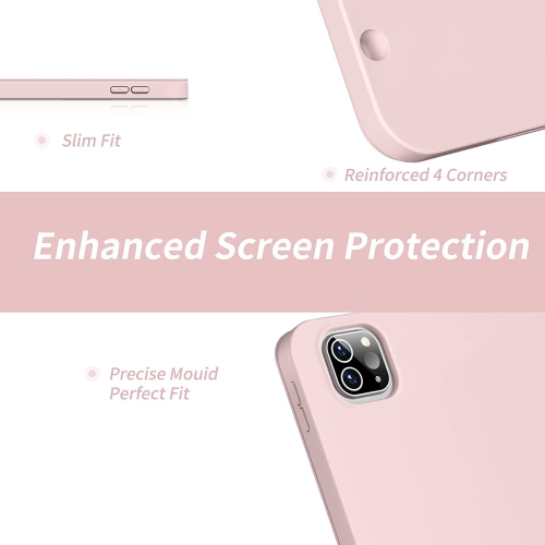 J Case for iPad Pro 12.9 6th Generation 2022, 5th Generation 2021 with Pencil Holder, Slim Stand Soft Back Shell Smart Cover for iPad 12.9 6th 5th