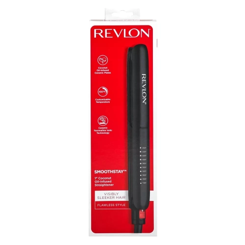 Revlon Smoothstay Huile de noix de coco cheveux infusés à lisseur - noir - 1 "
