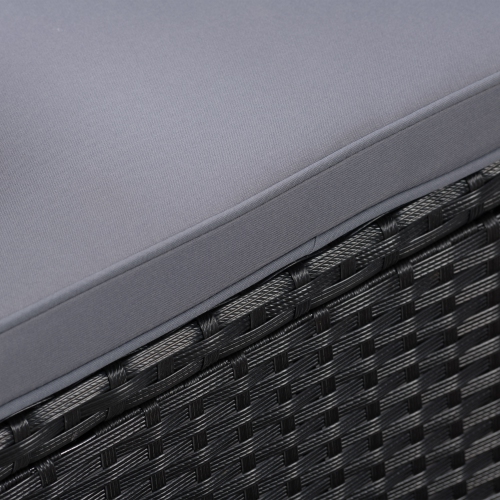 Corliving Parksville 5-Piece Wicker Patio Dining Set with Table, Chairs and Cushions, Outdoor Patio Furniture