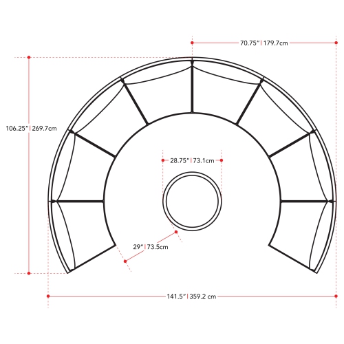 CorLiving Parksville Patio Sectional Set- Blended Grey Finish/Oxford Blue Cushions 5pc