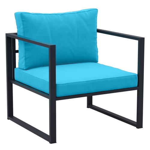 CorLiving Delia 4-Piece Patio Conversation Set with Cushions, Weather resistant, for small spaces, Balcony, Garden, Backyard