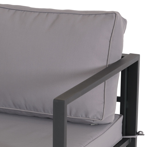 Ensemble de patio de 4 pièces Delia de CorLiving avec coussins, résistance aux intempéries, pour les petits espaces, balcon, jardin, cour arrière