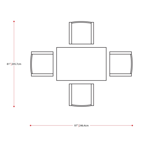 CorLiving Parksville 5-Piece Wicker Patio Dining Set with Rectangular Table, Stackable Chairs and Grey Cushions, Outdoor Patio Furniture